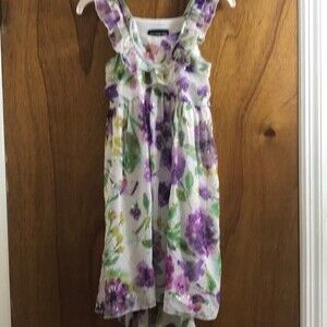 White Flowered S/L Dress